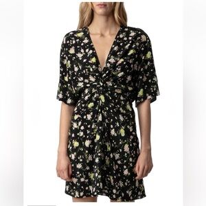ZADIG & VOLTAIRE Rozom Soft Crinkle Roses Minidress